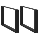 vidaXL 2 db U alakú dohányzóasztal láb fekete 70 x (42-43) cm acél dohányzóasztal láb