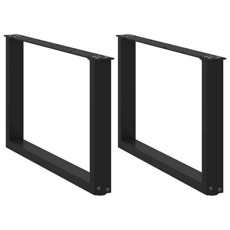 vidaXL 2 db U alakú dohányzóasztal láb fekete 70 x (42-43) cm acél dohányzóasztal láb