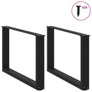 vidaXL 2 db U alakú dohányzóasztal láb fekete 70 x (42-43) cm acél dohányzóasztal láb