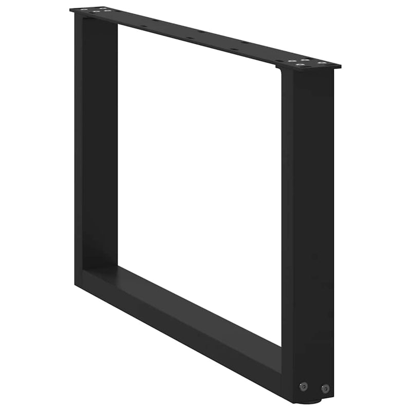 vidaXL 2 db U alakú dohányzóasztal láb fekete 70 x (42-43) cm acél dohányzóasztal láb