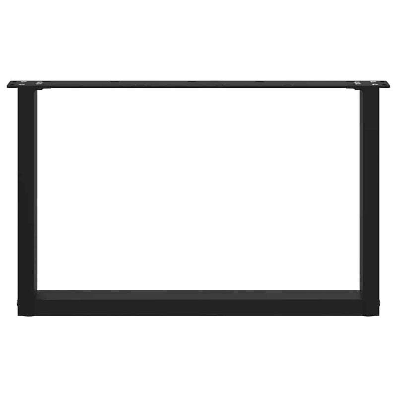 vidaXL 2 db U alakú dohányzóasztal láb fekete 70 x (42-43) cm acél dohányzóasztal láb