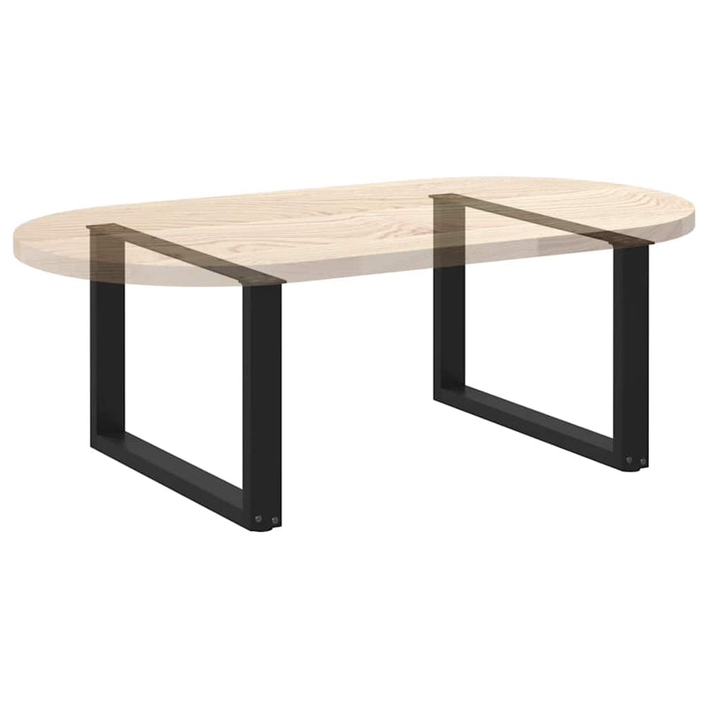 vidaXL 2 db U alakú dohányzóasztal láb fekete 70 x (42-43) cm acél dohányzóasztal láb