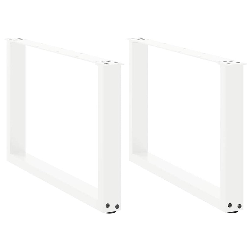 vidaXL 2 db U alakú dohányzóasztal láb fehér 70 x (42-43) cm acél