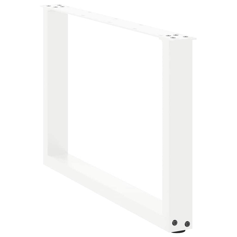 vidaXL 2 db U alakú dohányzóasztal láb fehér 70 x (42-43) cm acél