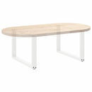 vidaXL 2 db U alakú dohányzóasztal láb fehér 70 x (42-43) cm acél