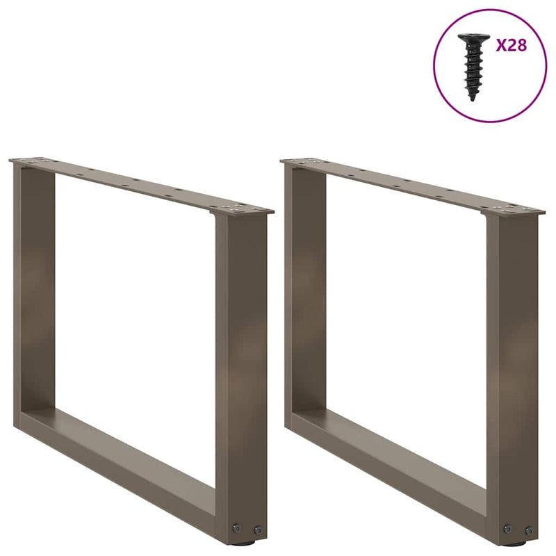 vidaXL 2 db U alakú natúr acél dohányzóasztal láb 70 x (42-43) cm