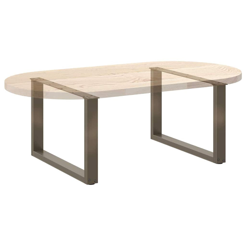 vidaXL 2 db U alakú natúr acél dohányzóasztal láb 70 x (42-43) cm