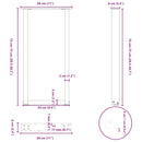 vidaXL 2 db fehér U alakú konzolasztal láb 28 x (72-73) cm acél