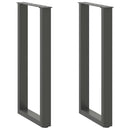 vidaXL 2 db antracitszürke U-alakú acél konzolasztal láb 38x(72-73) cm