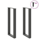 vidaXL 2 db antracitszürke U-alakú acél konzolasztal láb 38x(72-73) cm