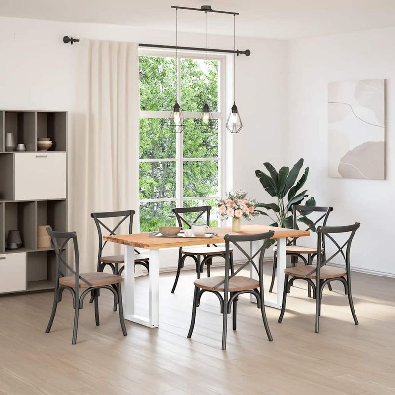 vidaXL 2 db U alakú étkezőasztal láb fehér 50 x (72-73) cm acél étkezőasztal láb