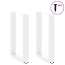 vidaXL 2 db U alakú étkezőasztal láb fehér 50 x (72-73) cm acél étkezőasztal láb