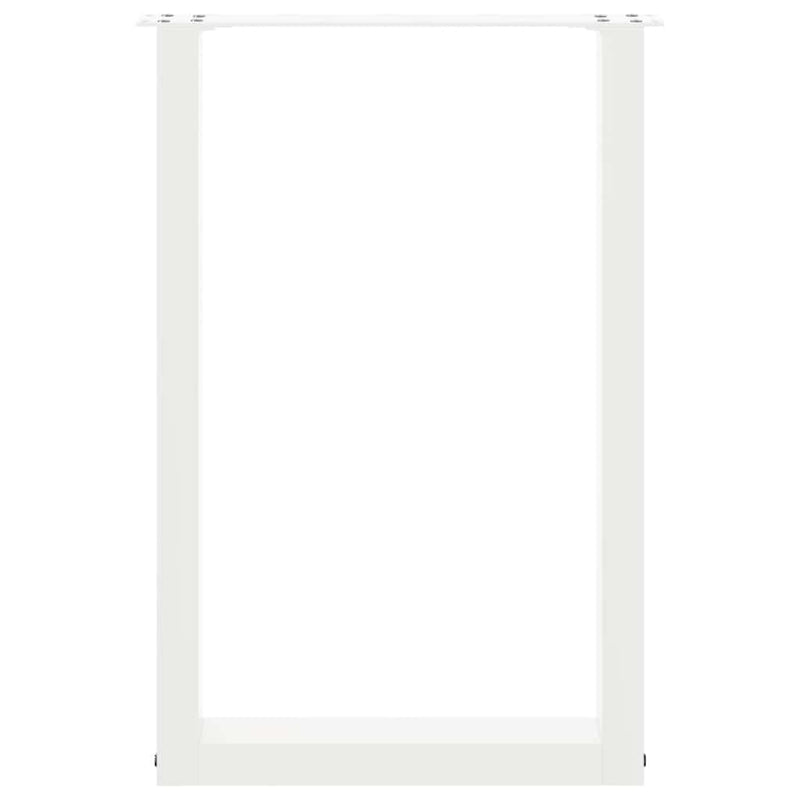 vidaXL 2 db U alakú étkezőasztal láb fehér 50 x (72-73) cm acél étkezőasztal láb