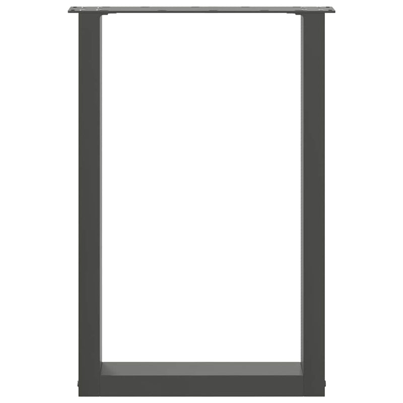 vidaXL 2 db antracitszürke, U alakú acél étkezőasztal láb 50 x (72-73) cm