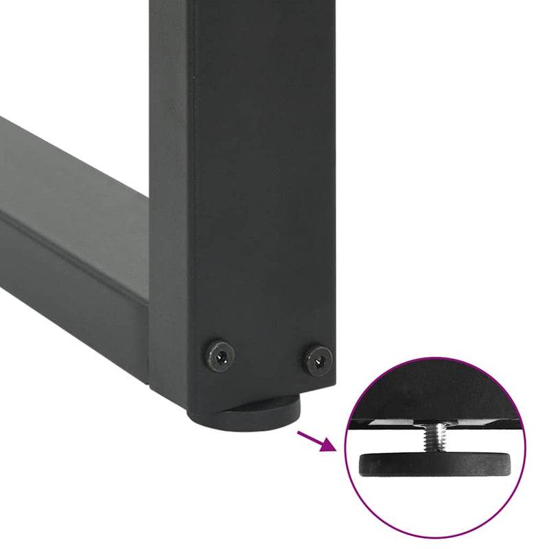 vidaXL 2 db antracitszürke, U alakú acél étkezőasztal láb 50 x (72-73) cm