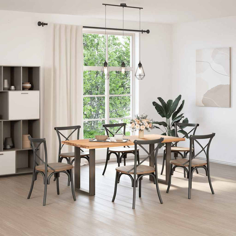 vidaXL 2 db U alakú étkezőasztal láb natúr acél 50x(72-73) cm