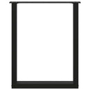 vidaXL 2 db U alakú étkezőasztal láb fekete 60 x (72-73) cm acél étkezőasztal láb