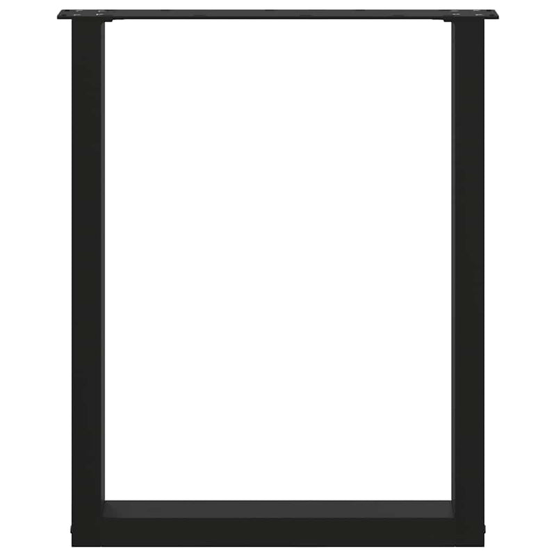 vidaXL 2 db U alakú étkezőasztal láb fekete 60 x (72-73) cm acél étkezőasztal láb