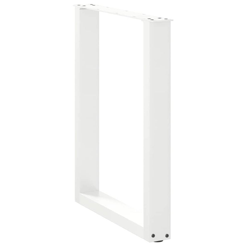 vidaXL 2 db U alakú étkezőasztal láb fehér 60 x (72-73) cm acél étkezőasztal láb