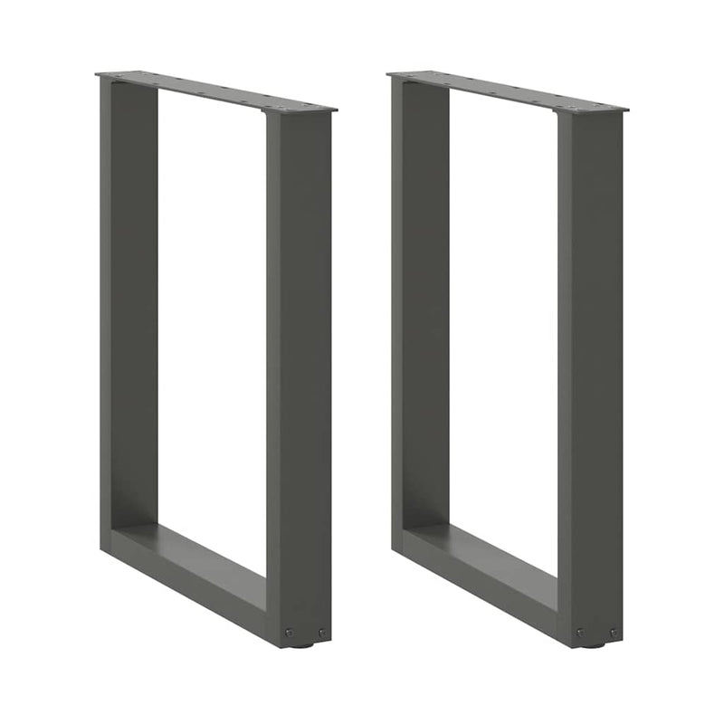 vidaXL 2 db antracitszürke, U alakú étkezőasztal láb 60 x (72-73) cm acél
