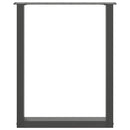 vidaXL 2 db antracitszürke, U alakú étkezőasztal láb 60 x (72-73) cm acél
