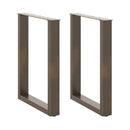 vidaXL 2 db U alakú étkezőasztal láb natúr acélból 60 x (72-73) cm