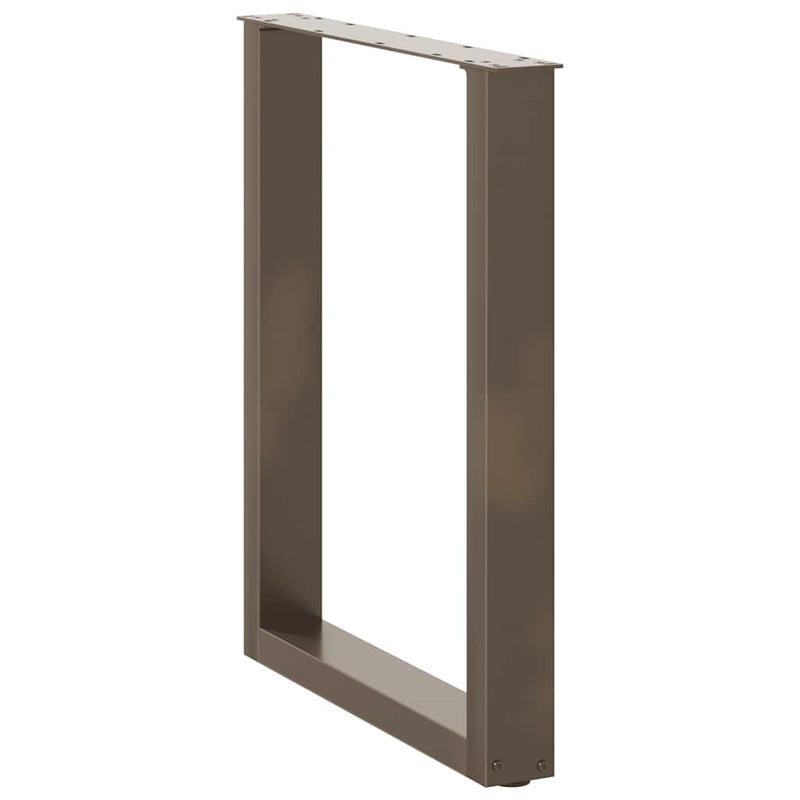 vidaXL 2 db U alakú étkezőasztal láb natúr acélból 60 x (72-73) cm