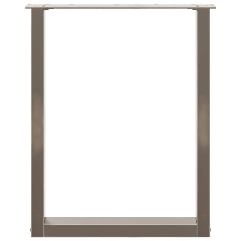 vidaXL 2 db U alakú étkezőasztal láb natúr acélból 60 x (72-73) cm
