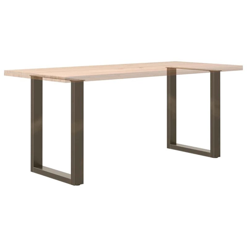 vidaXL 2 db U alakú étkezőasztal láb natúr acélból 60 x (72-73) cm