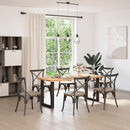 vidaXL 2 db U alakú étkezőasztal láb fekete, 70 x (72-73) cm acél