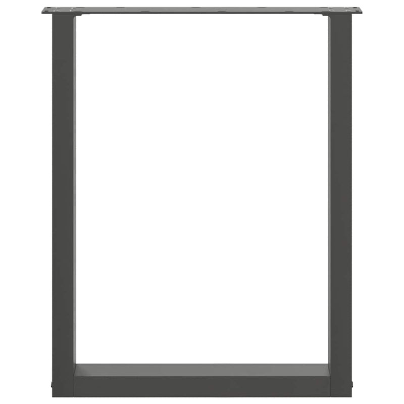 vidaXL 2 db U alakú étkezőasztal láb fekete, 70 x (72-73) cm acél