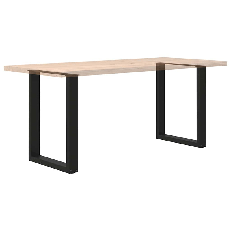 vidaXL 2 db U alakú étkezőasztal láb fekete, 70 x (72-73) cm acél