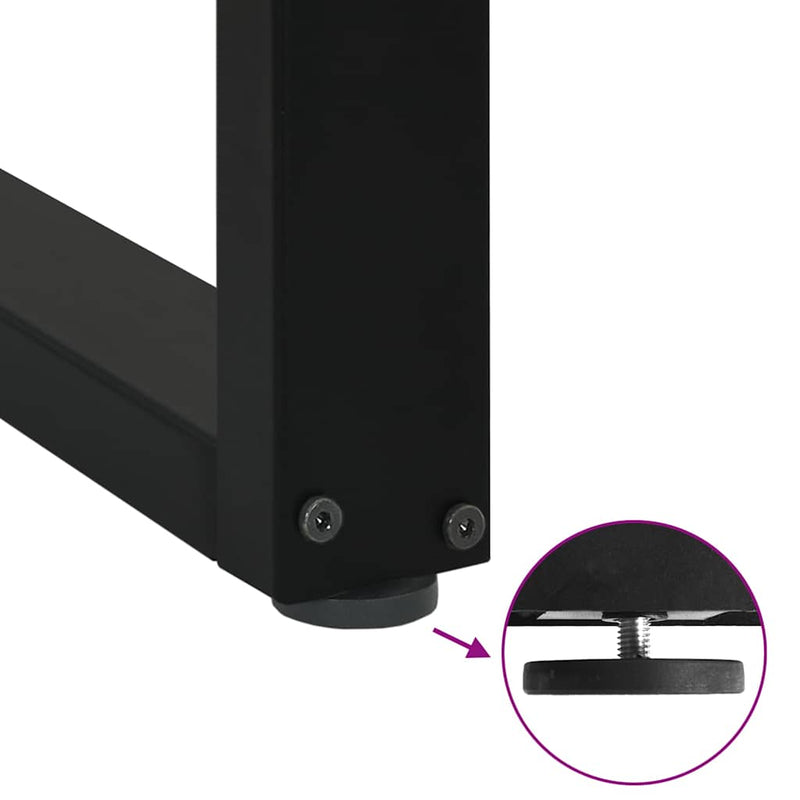 vidaXL 2 db U alakú étkezőasztal láb fekete, 70 x (72-73) cm acél