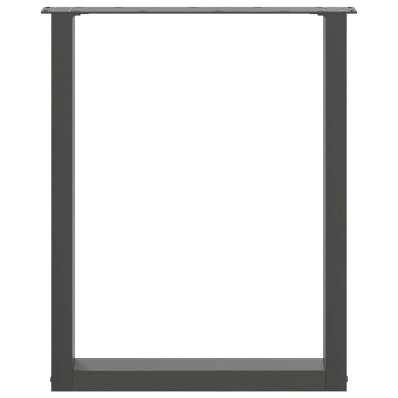 vidaXL 2 db antracitszürke, U alakú étkezőasztal láb 70 x (72-73) cm acél