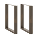 vidaXL 2 db U alakú étkezőasztal láb natúr acélból 70 x (72-73) cm