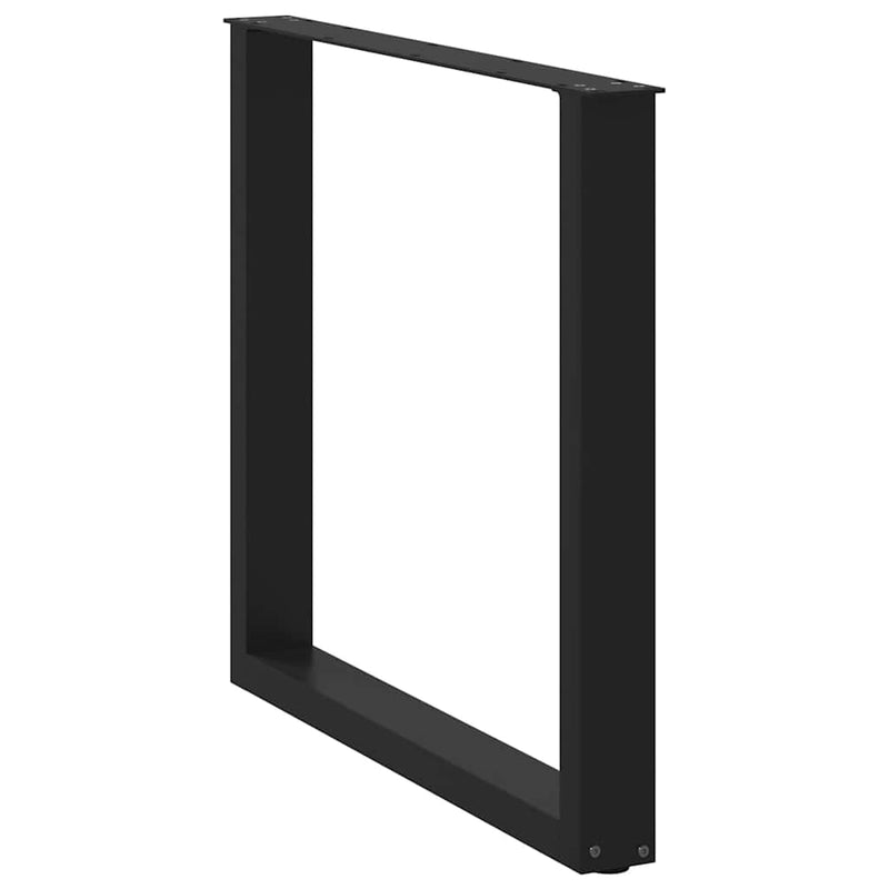 vidaXL 2 db U alakú étkezőasztal láb fekete 80 x (72-73) cm acél étkezőasztal láb