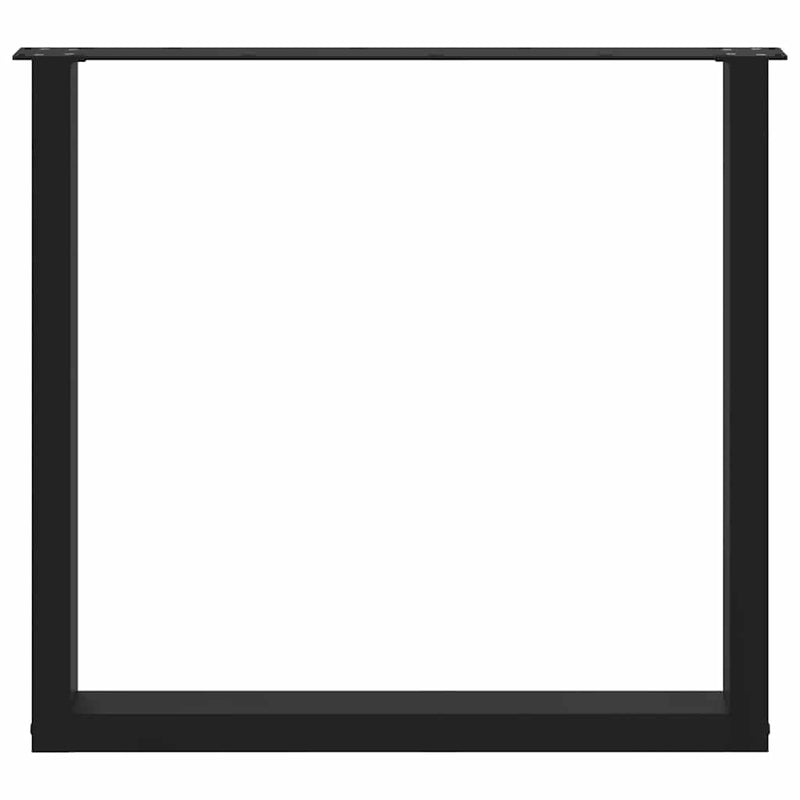 vidaXL 2 db U alakú étkezőasztal láb fekete 80 x (72-73) cm acél étkezőasztal láb