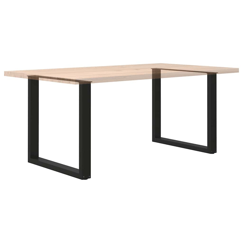 vidaXL 2 db U alakú étkezőasztal láb fekete 80 x (72-73) cm acél étkezőasztal láb