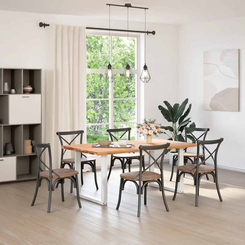 vidaXL 2 db U alakú étkezőasztal láb fehér 80 x (72-73) cm acél étkezőasztal láb