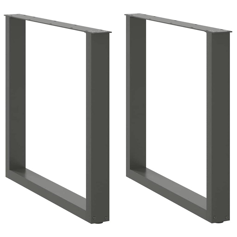 vidaXL 2 db antracitszürke, U alakú acél étkezőasztal láb 80 x (72-73) cm