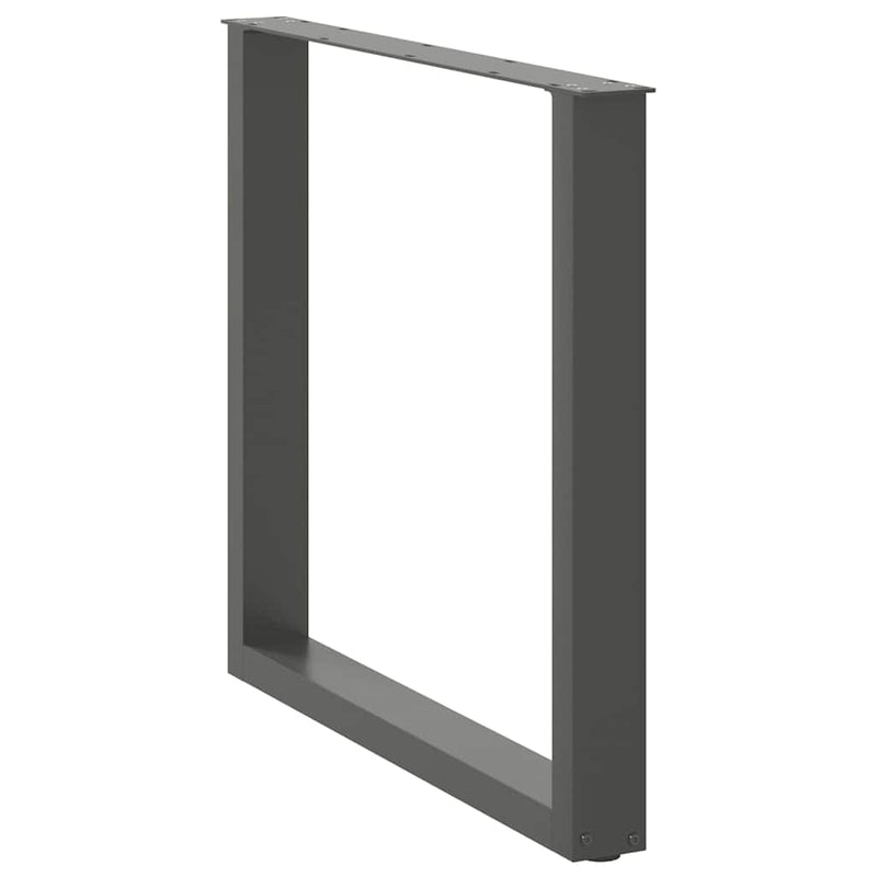 vidaXL 2 db antracitszürke, U alakú acél étkezőasztal láb 80 x (72-73) cm