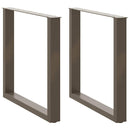 vidaXL 2 db U alakú étkezőasztal láb natúr acél 80x(72-73) cm