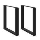 vidaXL 2 db U alakú étkezőasztal láb fekete, 90 x (72-73) cm acél