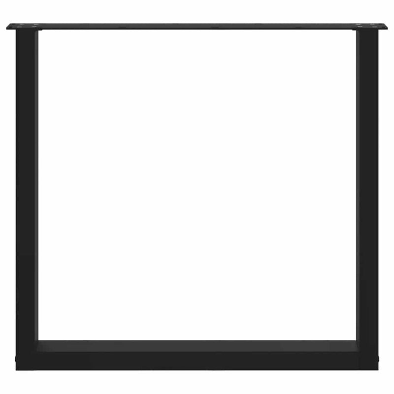 vidaXL 2 db U alakú étkezőasztal láb fekete, 90 x (72-73) cm acél