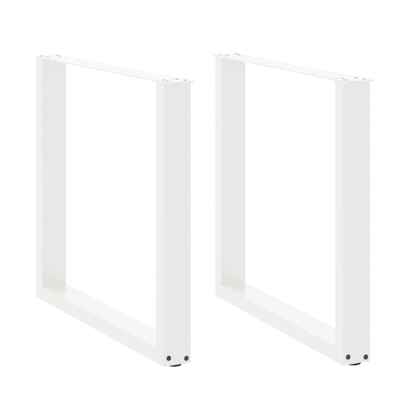 vidaXL 2 db U alakú étkezőasztal láb fehér 90 x (72-73) cm acél étkezőasztal láb