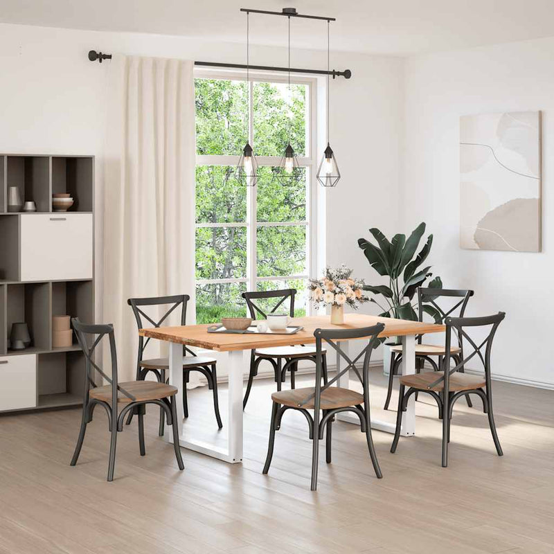 vidaXL 2 db U alakú étkezőasztal láb fehér 90 x (72-73) cm acél étkezőasztal láb