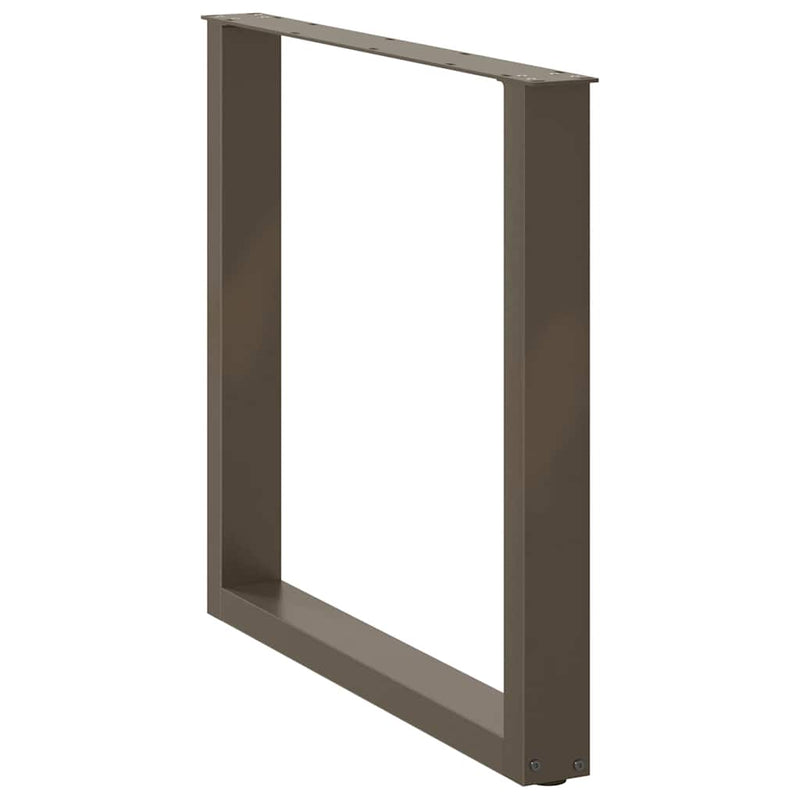 vidaXL 2 db U alakú étkezőasztal láb natúr acélból 90 x (72-73) cm