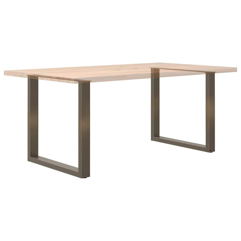 vidaXL 2 db U alakú étkezőasztal láb natúr acélból 90 x (72-73) cm
