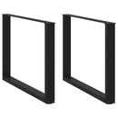 vidaXL 2 db U alakú étkezőasztal láb fekete 100 x (72-73) cm acél étkezőasztalhoz