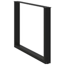 vidaXL 2 db U alakú étkezőasztal láb fekete 100 x (72-73) cm acél étkezőasztalhoz